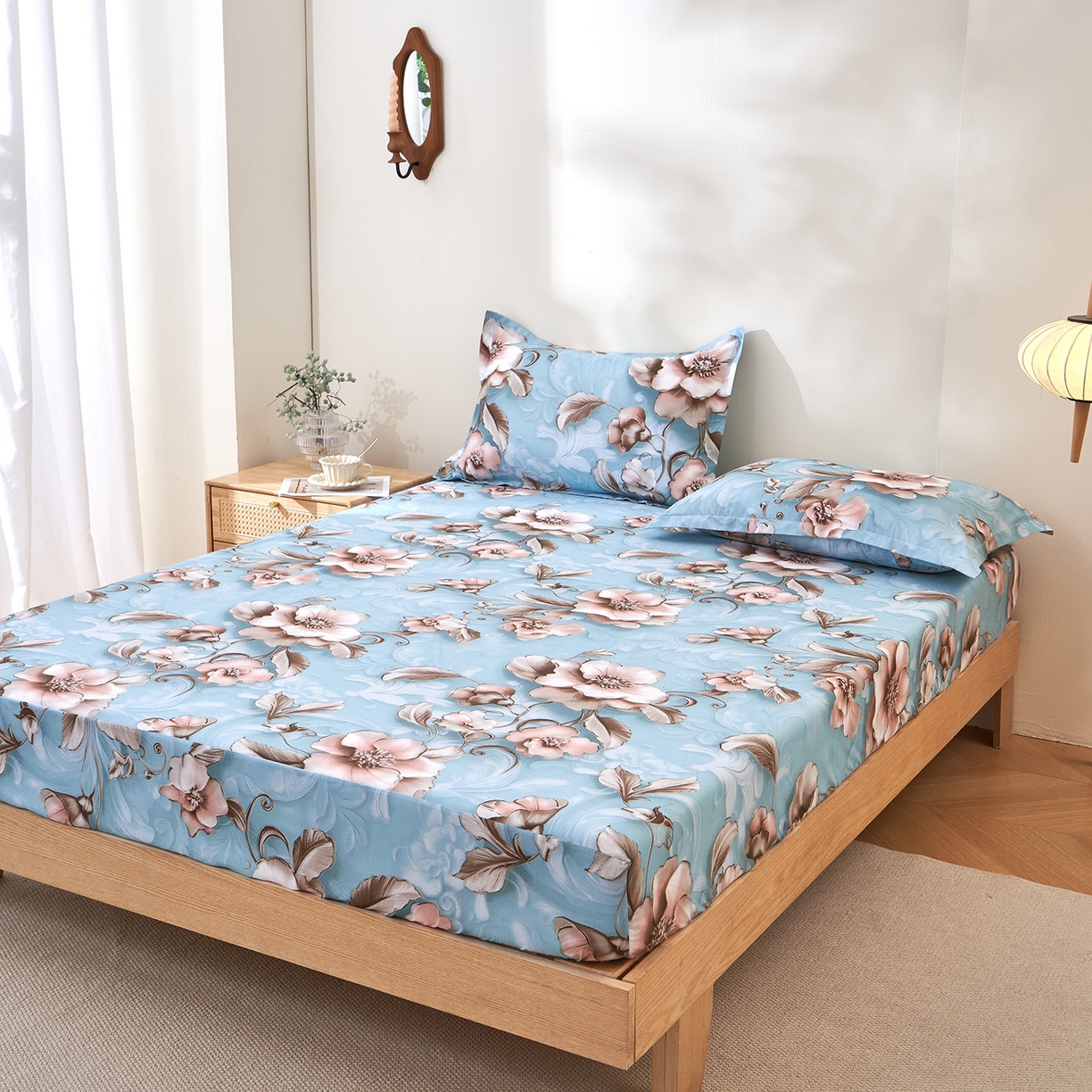 91家纺网 家纺一手货源 找家纺 馨乐家纺 2026新款亲肤舒适印花单床笠 安妮