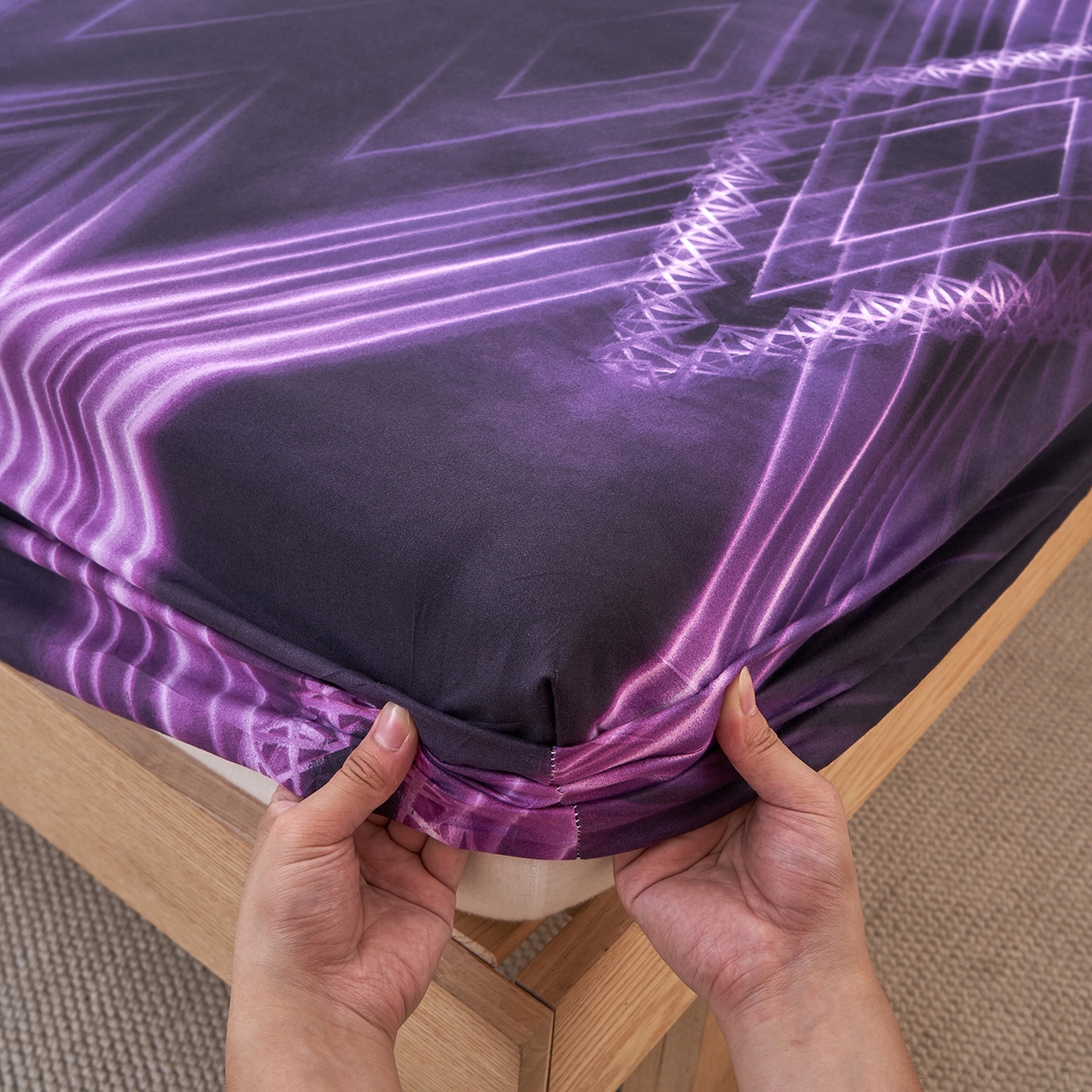 91家纺网 家纺一手货源 找家纺 馨乐家纺 2026新款亲肤舒适印花单床笠 洛莉