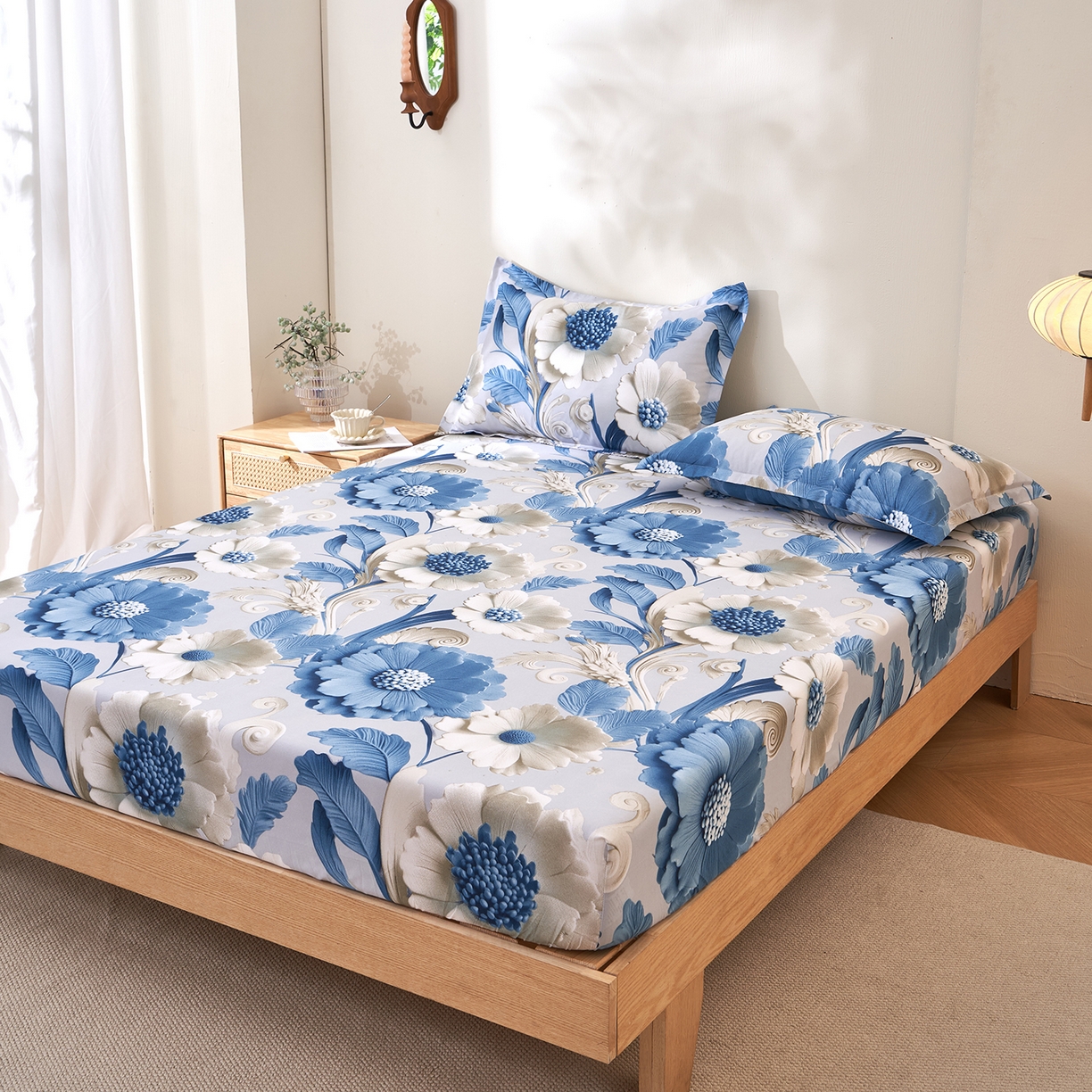 91家纺网 家纺一手货源 找家纺 馨乐家纺 2026新款亲肤舒适印花单床笠 沐光