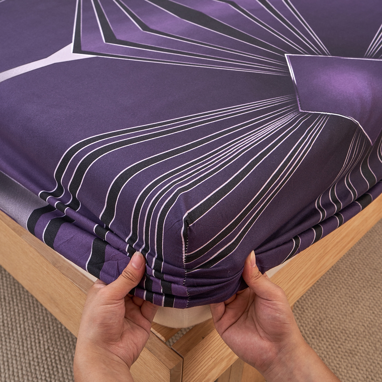 91家纺网 家纺一手货源 找家纺 馨乐家纺 2026新款亲肤舒适印花单床笠 芷妍