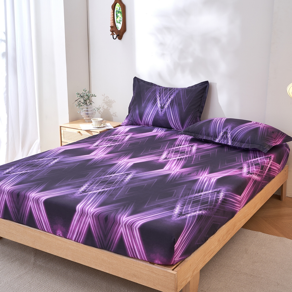 91家纺网 家纺一手货源 找家纺 馨乐家纺 2026新款亲肤舒适印花单床笠 洛莉