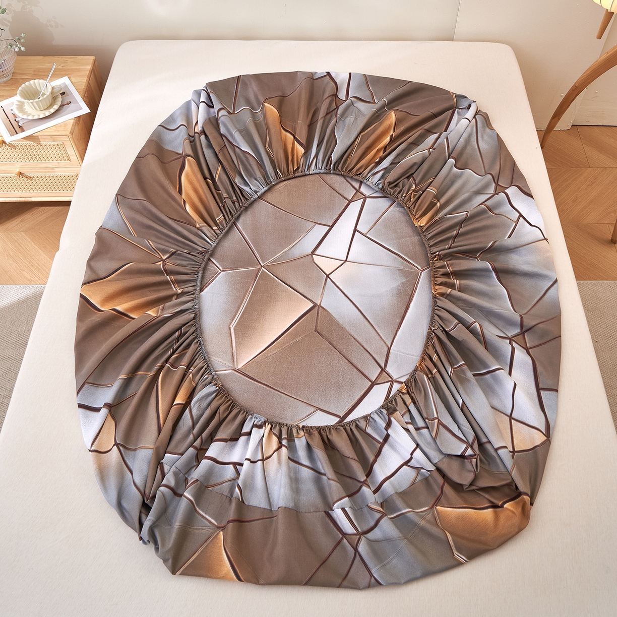 91家纺网 家纺一手货源 找家纺 馨乐家纺 2026新款亲肤舒适印花单床笠 贝诺