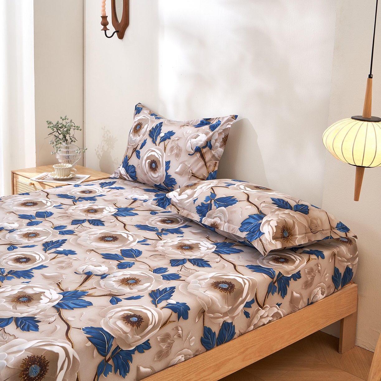 91家纺网 家纺一手货源 找家纺 馨乐家纺 2026新款亲肤舒适印花单床笠 花开时光