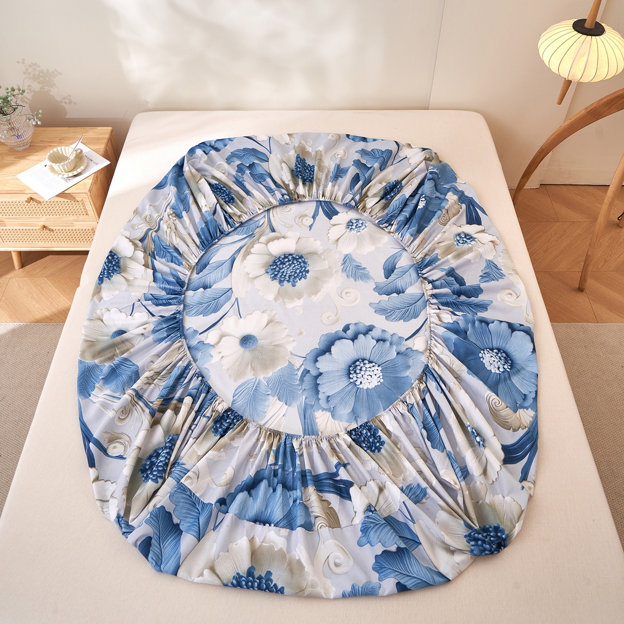 91家纺网 家纺一手货源 找家纺 馨乐家纺 2026新款亲肤舒适印花单床笠 沐光