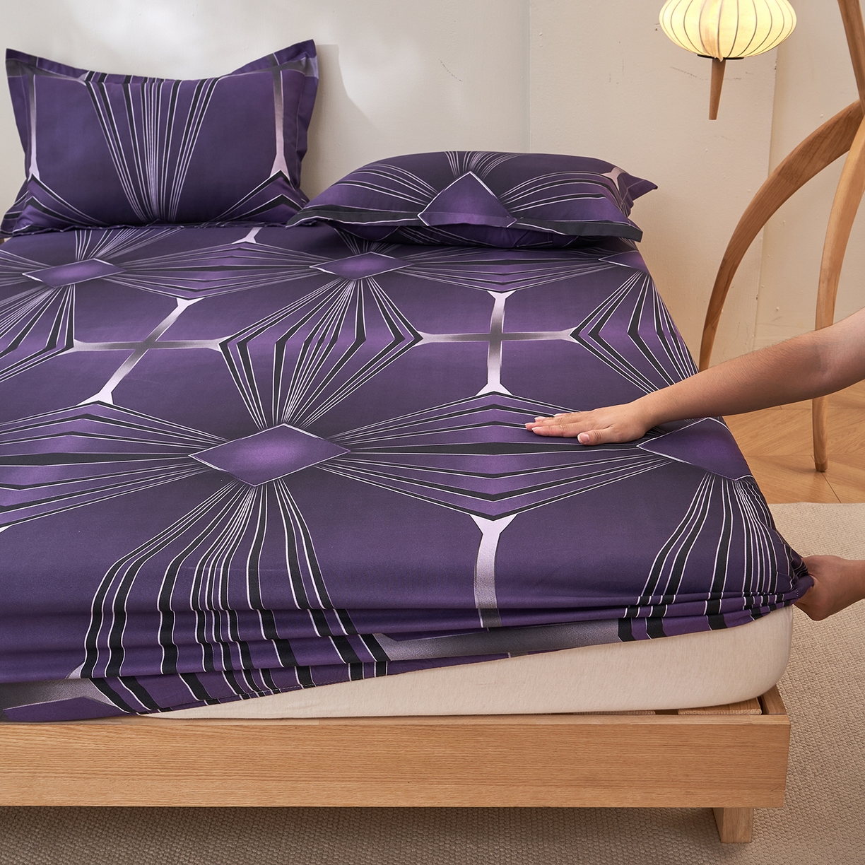 91家纺网 家纺一手货源 找家纺 馨乐家纺 2026新款亲肤舒适印花单床笠 芷妍