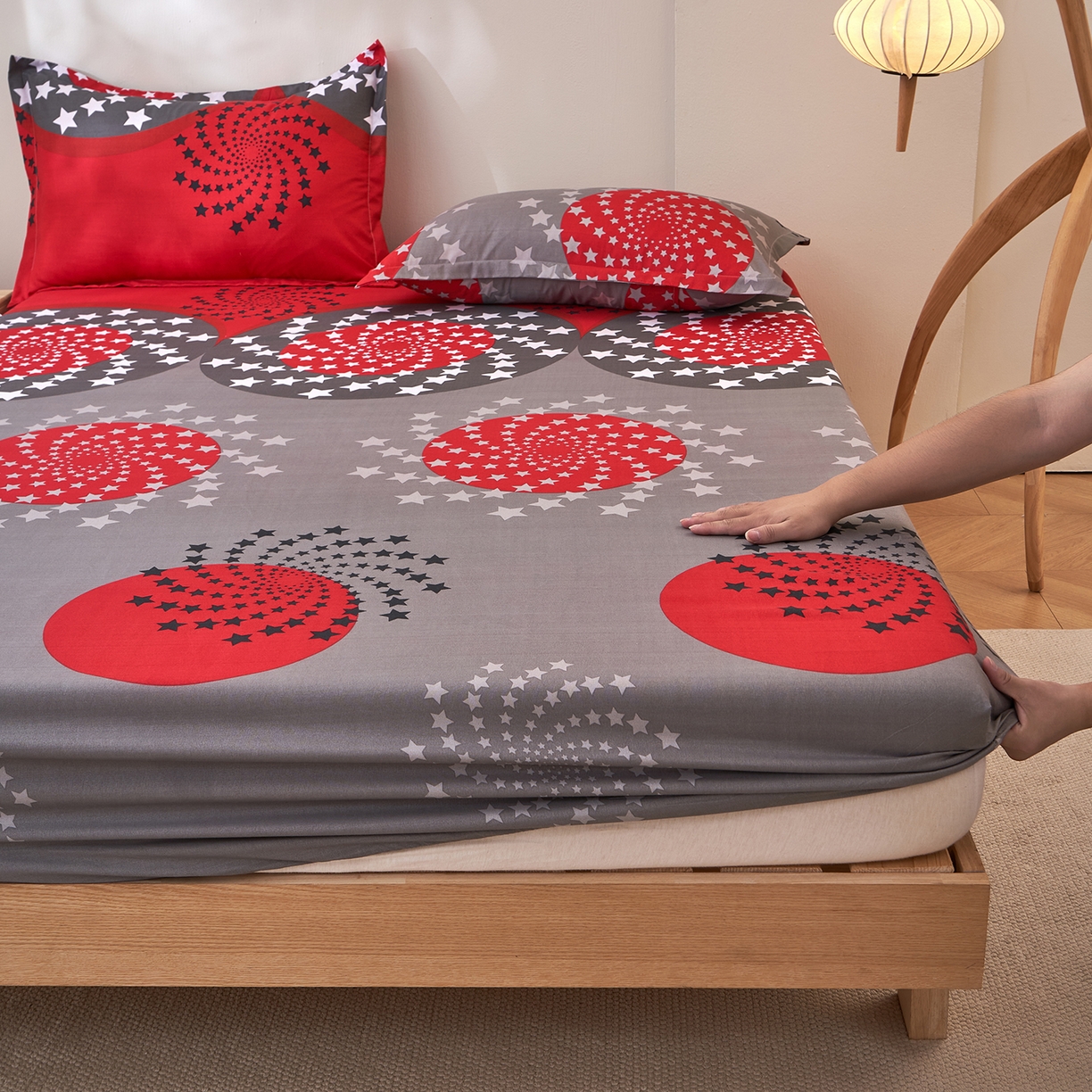 91家纺网 家纺一手货源 找家纺 馨乐家纺 2026新款亲肤舒适印花单床笠 抒情