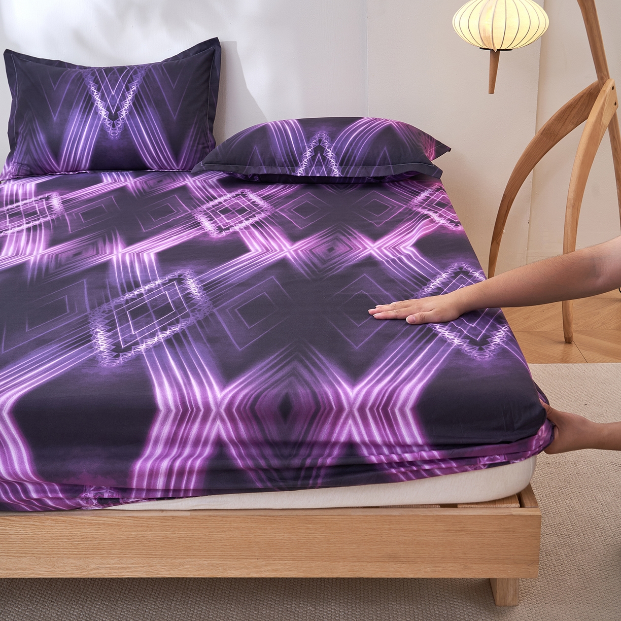 91家纺网 家纺一手货源 找家纺 馨乐家纺 2026新款亲肤舒适印花单床笠 洛莉