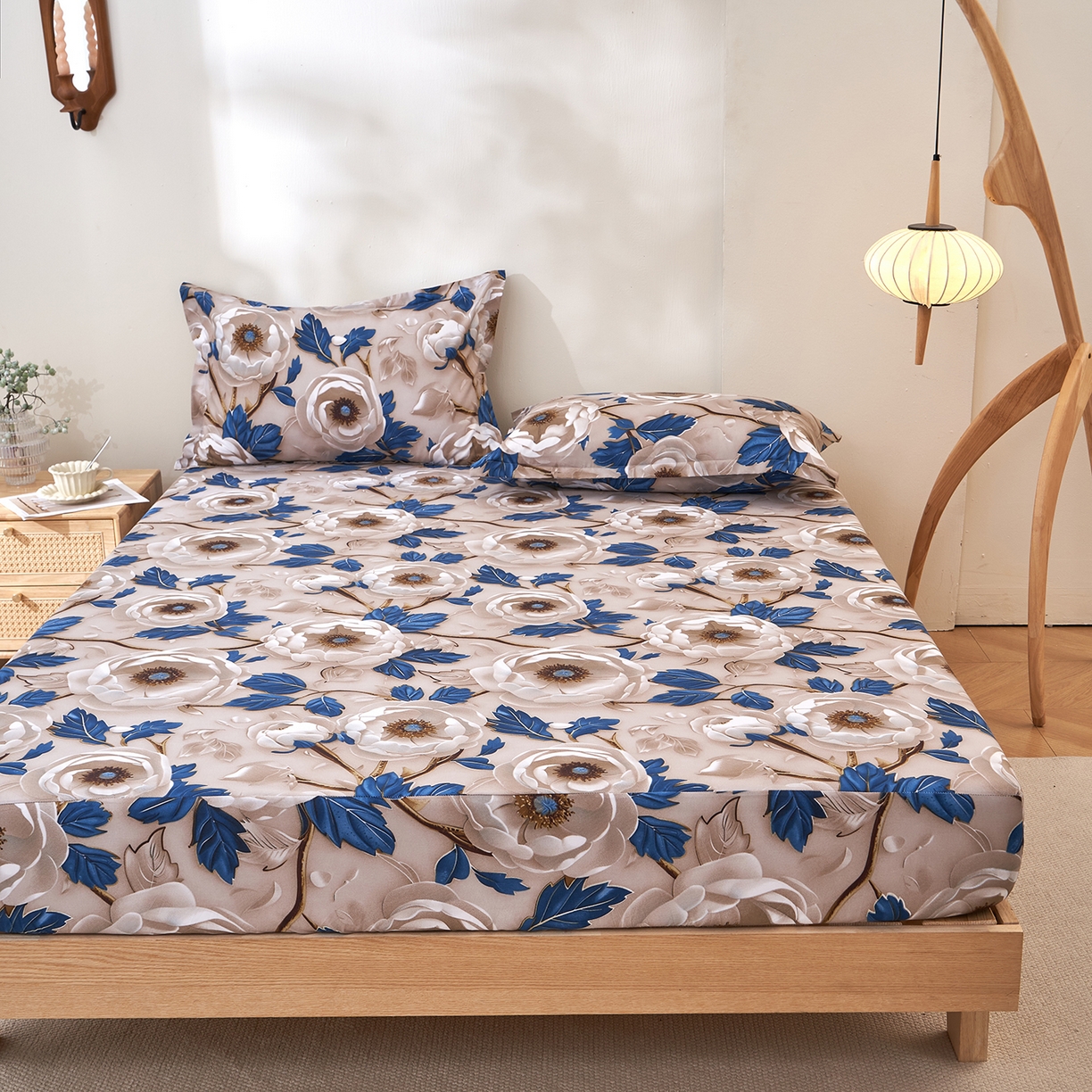 91家纺网 家纺一手货源 找家纺 馨乐家纺 2026新款亲肤舒适印花单床笠 花开时光