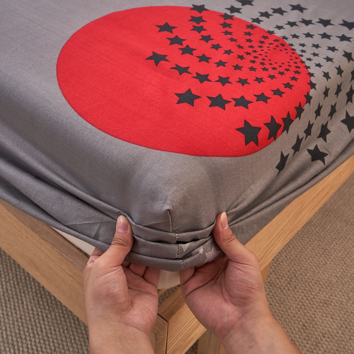 91家纺网 家纺一手货源 找家纺 馨乐家纺 2026新款亲肤舒适印花单床笠 抒情