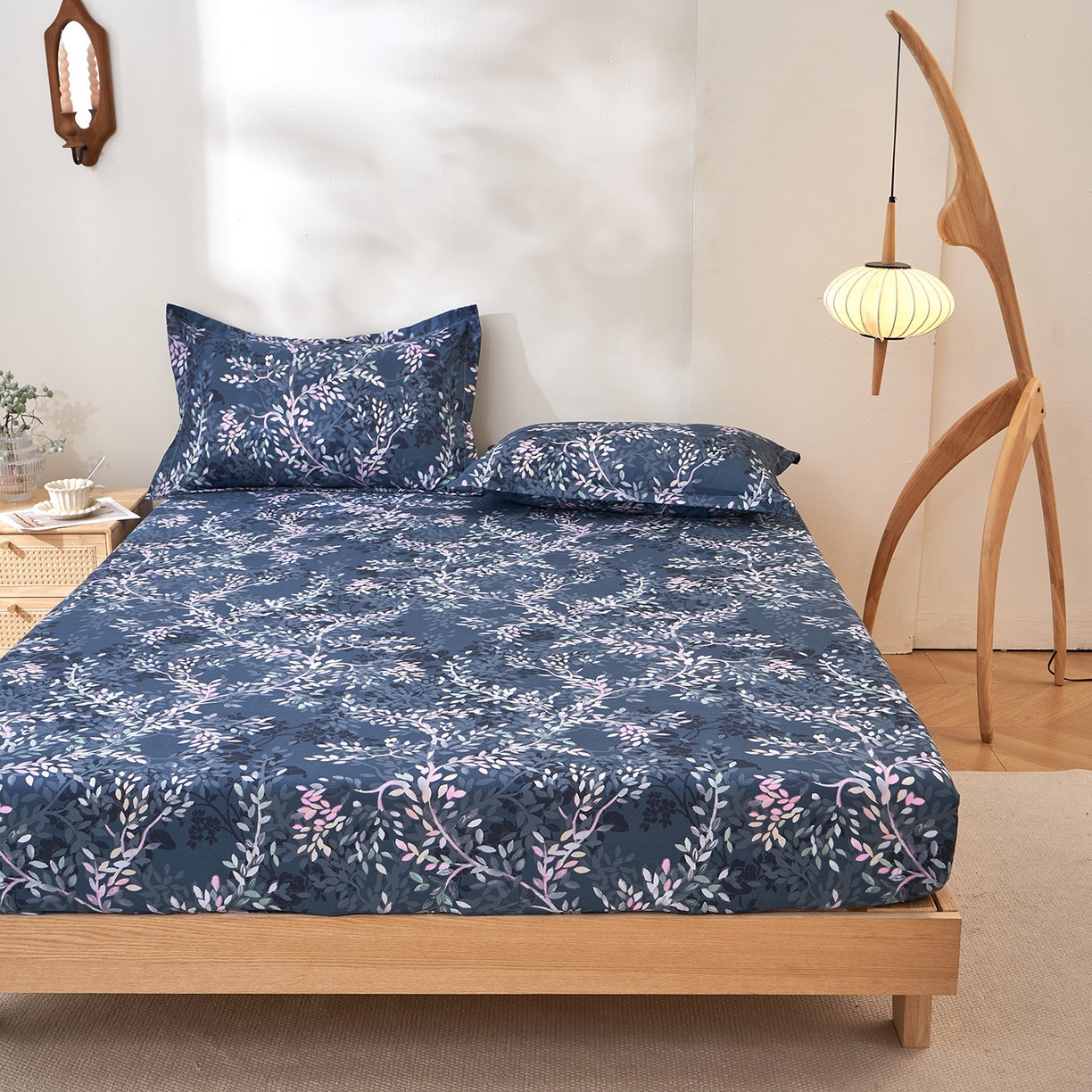 91家纺网 家纺一手货源 找家纺 馨乐家纺 2026新款亲肤舒适印花单床笠 海棠