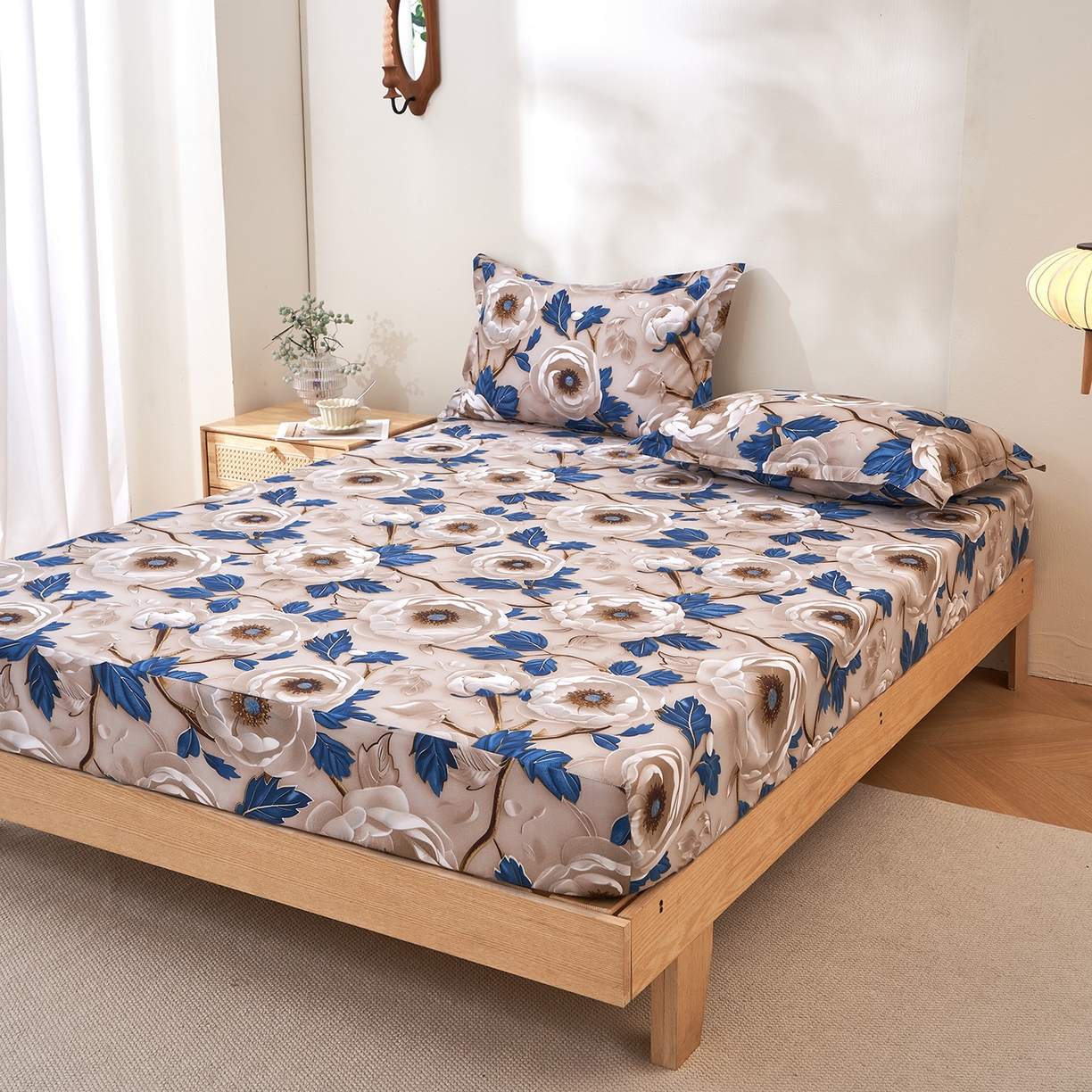 91家纺网 家纺一手货源 找家纺 馨乐家纺 2026新款亲肤舒适印花单床笠 花开时光