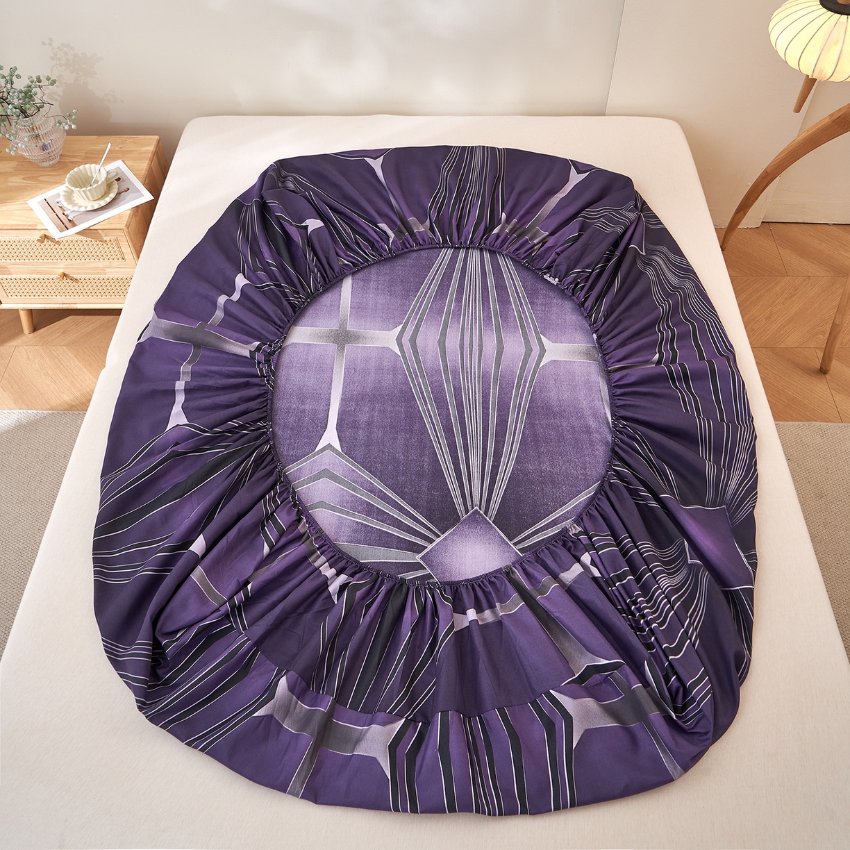 91家纺网 家纺一手货源 找家纺 馨乐家纺 2026新款亲肤舒适印花单床笠 芷妍