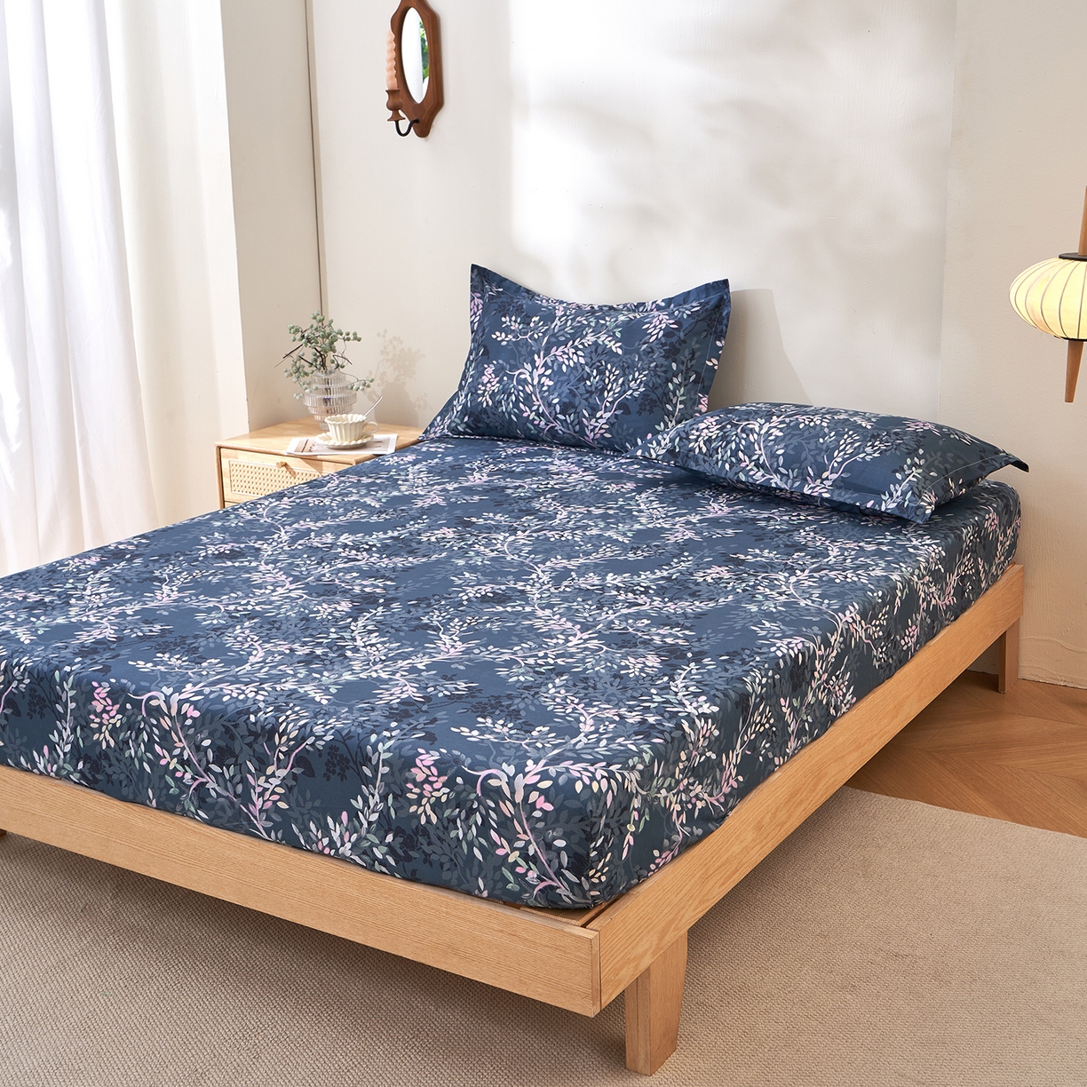 91家纺网 家纺一手货源 找家纺 馨乐家纺 2026新款亲肤舒适印花单床笠 海棠