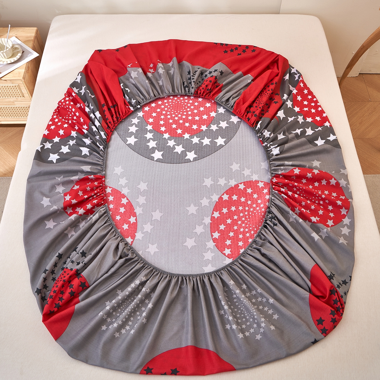 91家纺网 家纺一手货源 找家纺 馨乐家纺 2026新款亲肤舒适印花单床笠 抒情