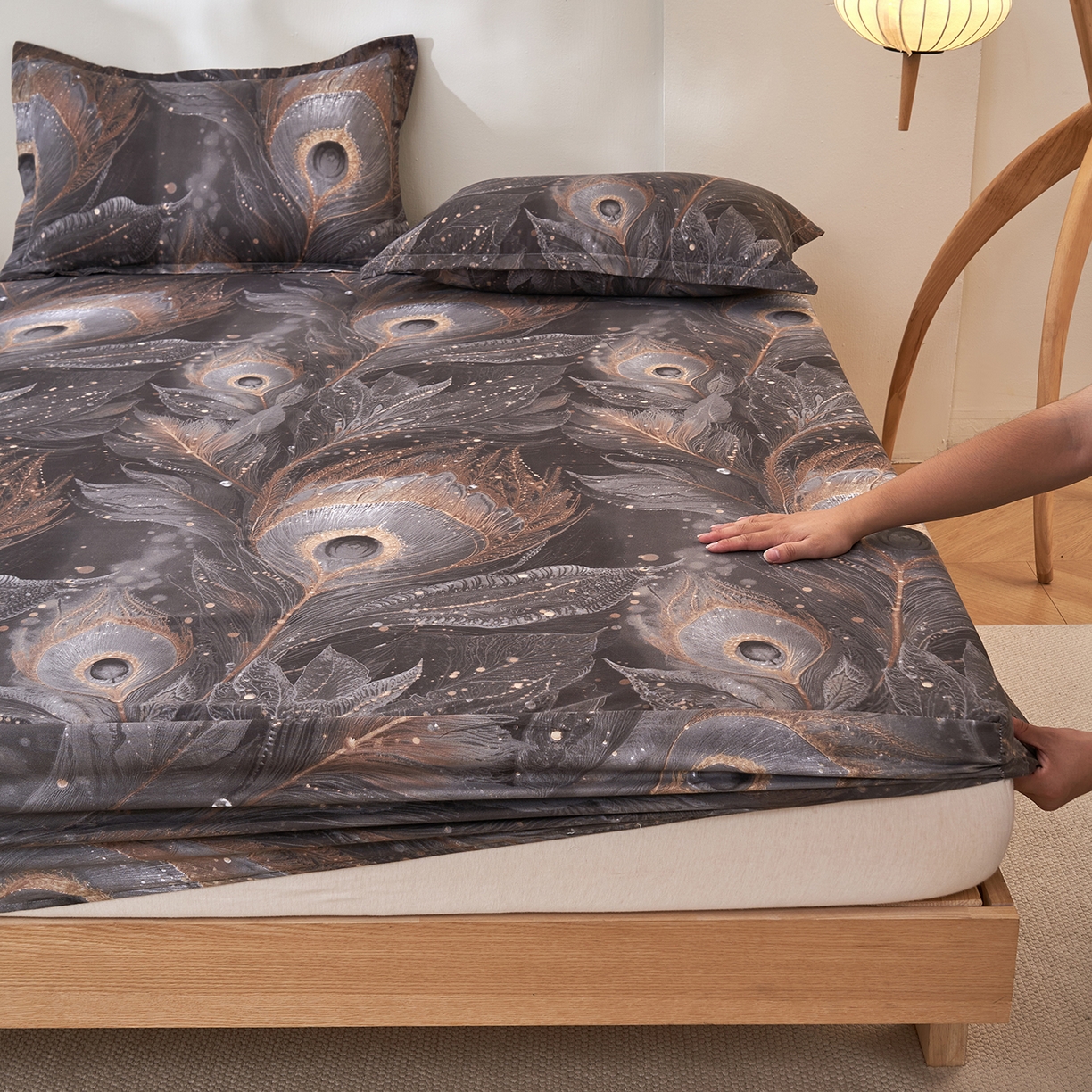 91家纺网 家纺一手货源 找家纺 馨乐家纺 2026新款亲肤舒适印花单床笠 云听若舞