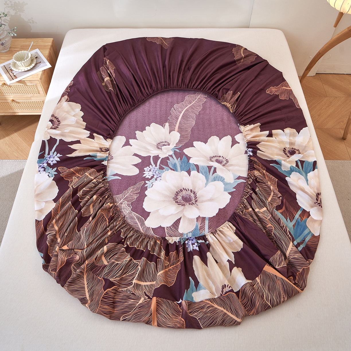 91家纺网 家纺一手货源 找家纺 馨乐家纺 2026新款亲肤舒适印花单床笠 芳草天涯