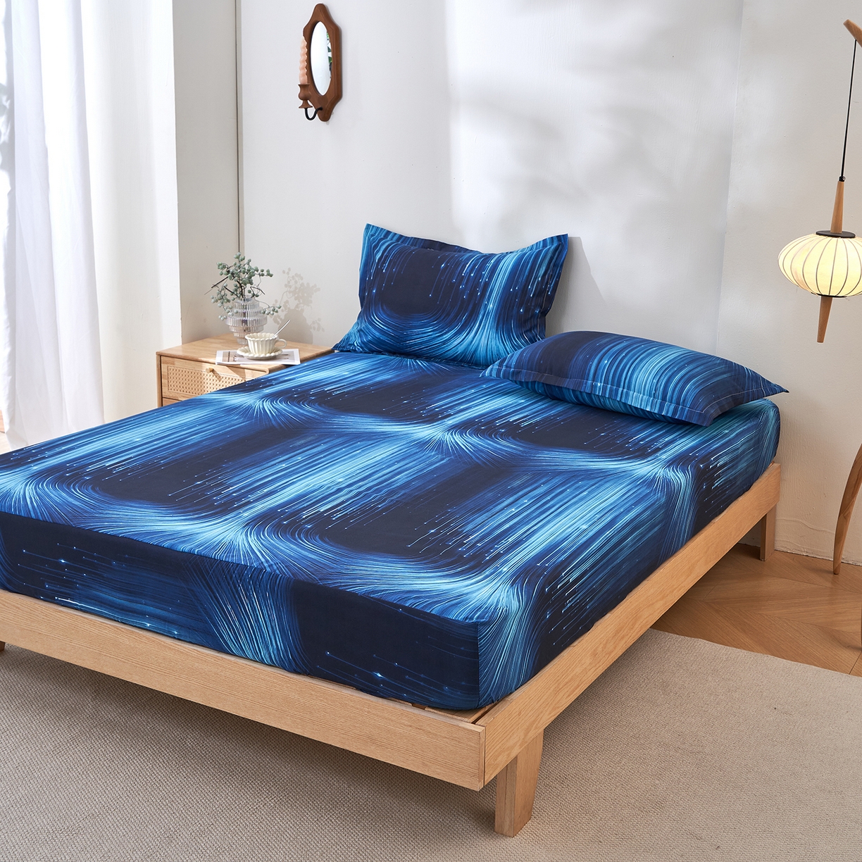 91家纺网 家纺一手货源 找家纺 馨乐家纺 2026新款亲肤舒适印花单床笠 随风