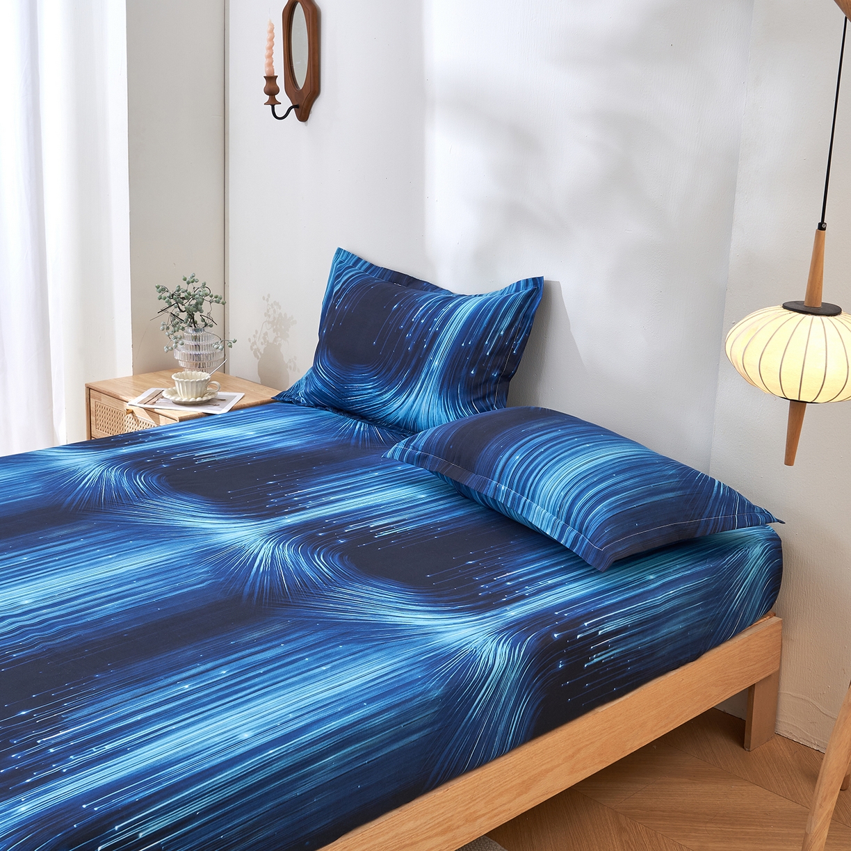 91家纺网 家纺一手货源 找家纺 馨乐家纺 2026新款亲肤舒适印花单床笠 随风