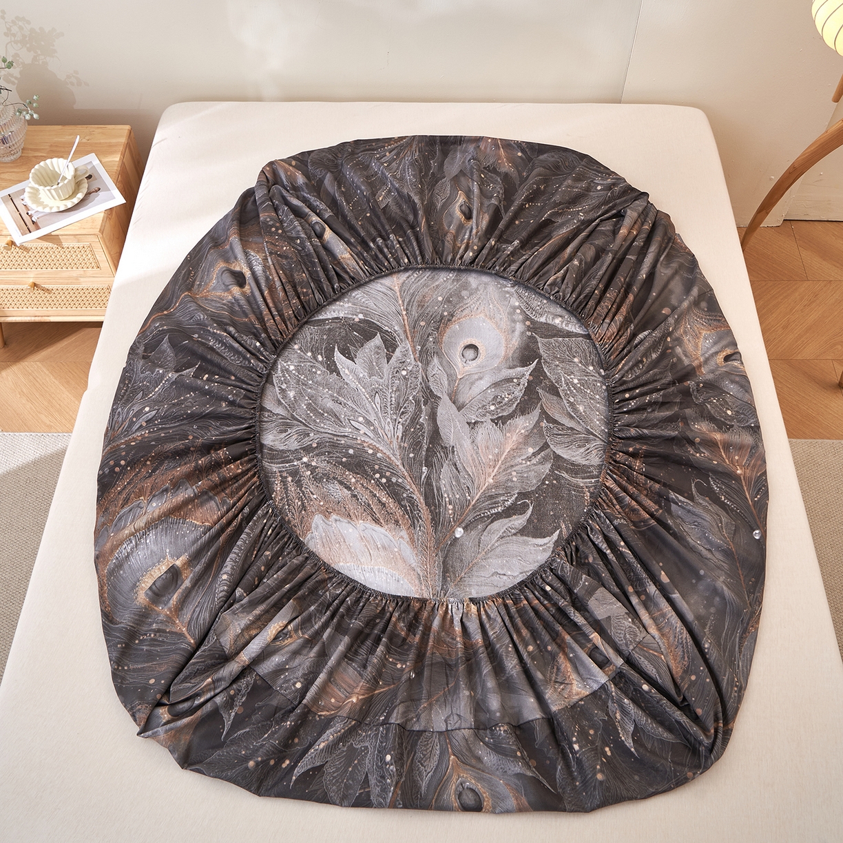 91家纺网 家纺一手货源 找家纺 馨乐家纺 2026新款亲肤舒适印花单床笠 云听若舞