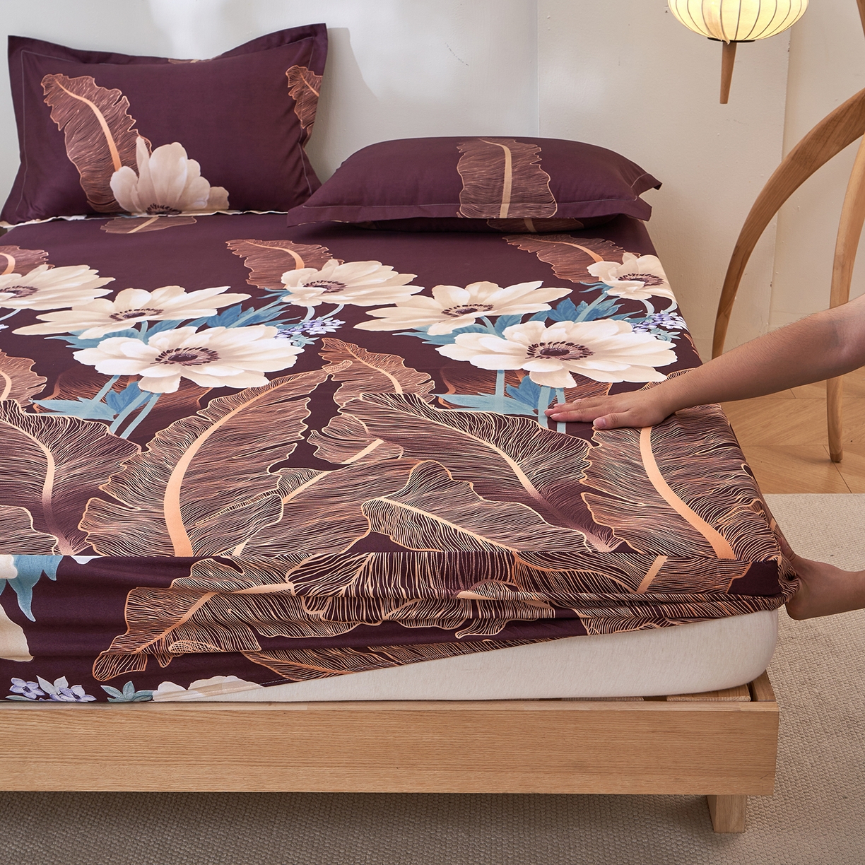 91家纺网 家纺一手货源 找家纺 馨乐家纺 2026新款亲肤舒适印花单床笠 芳草天涯