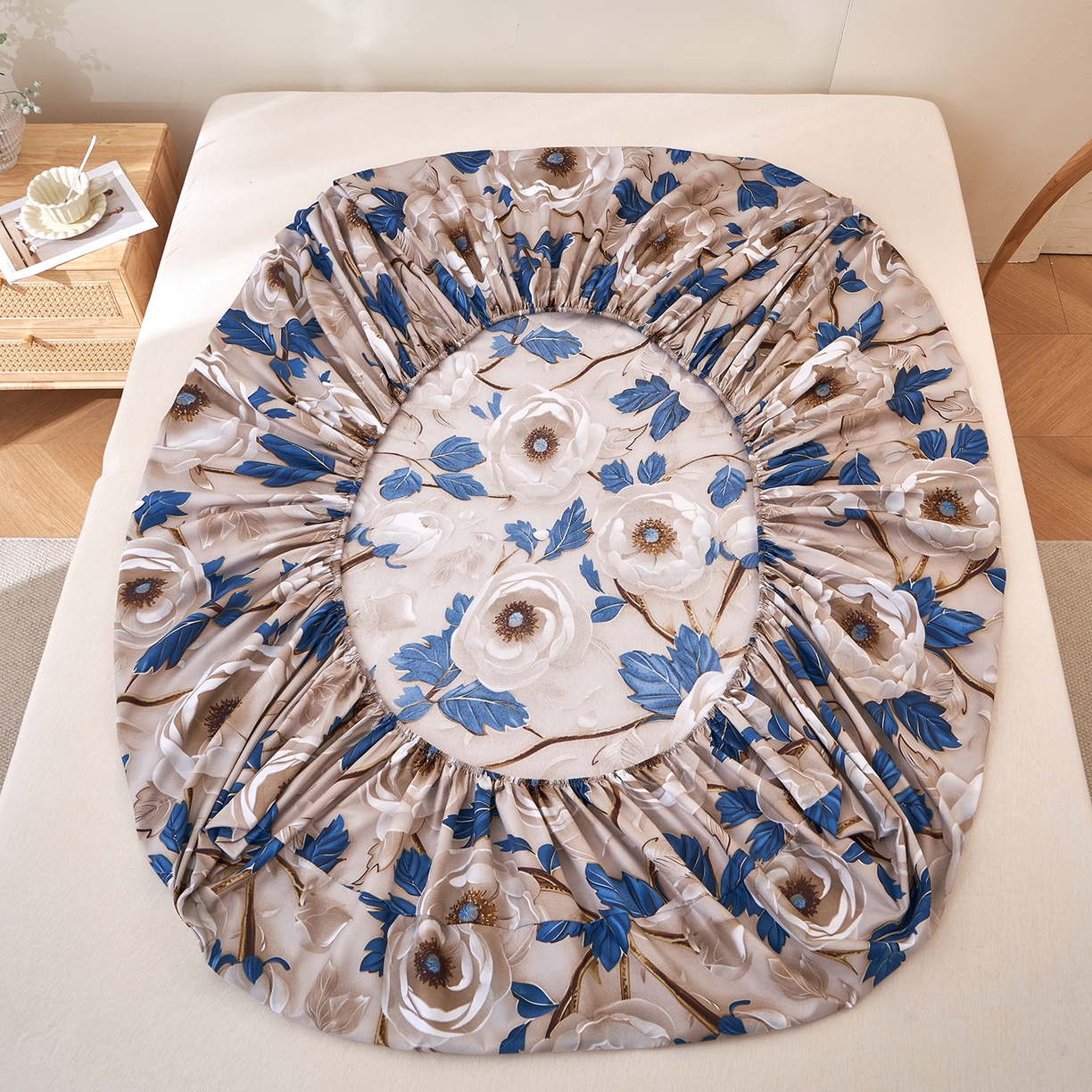 91家纺网 家纺一手货源 找家纺 馨乐家纺 2026新款亲肤舒适印花单床笠 花开时光