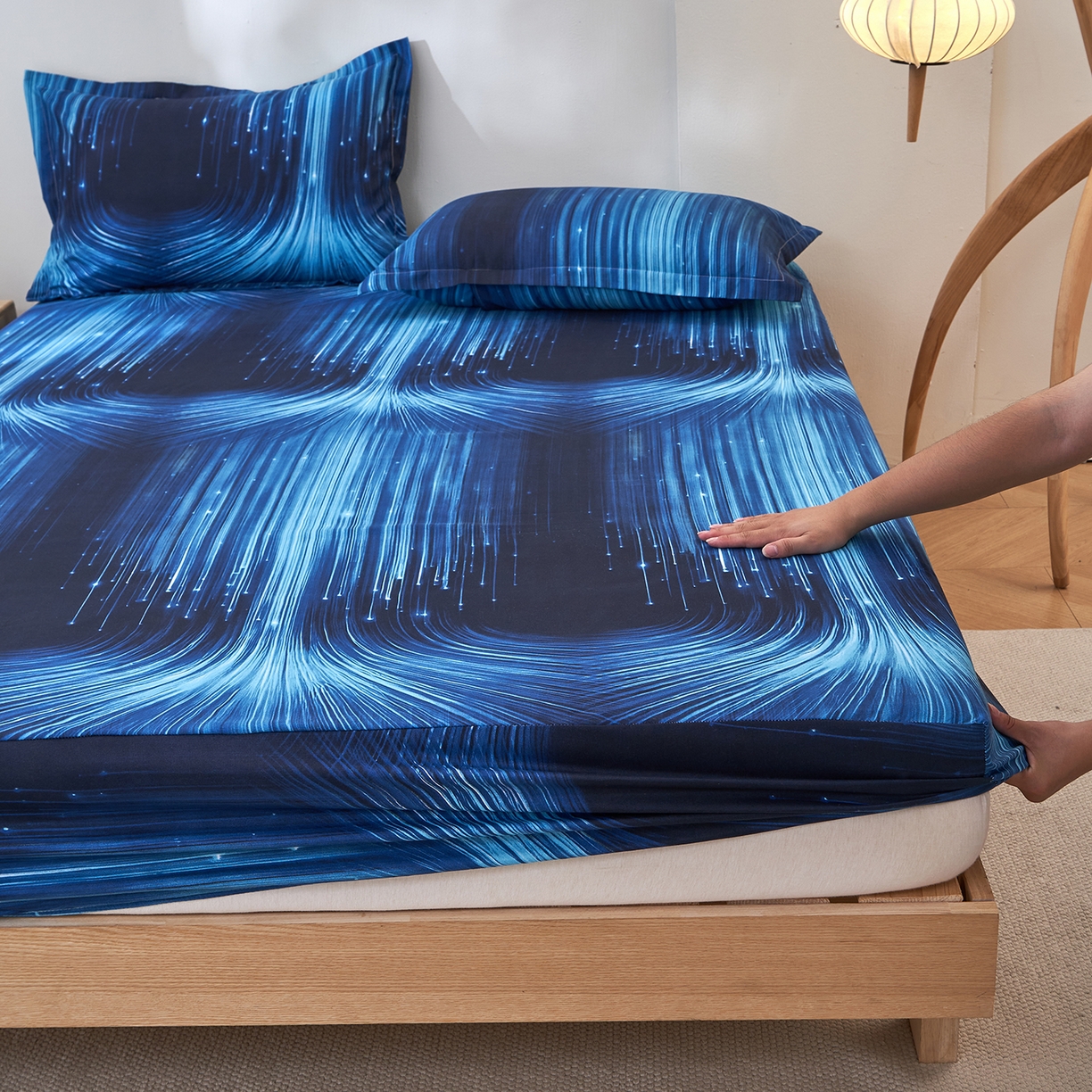 91家纺网 家纺一手货源 找家纺 馨乐家纺 2026新款亲肤舒适印花单床笠 随风