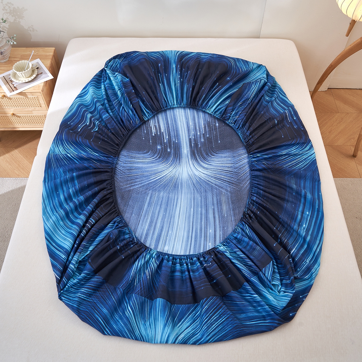 91家纺网 家纺一手货源 找家纺 馨乐家纺 2026新款亲肤舒适印花单床笠 随风