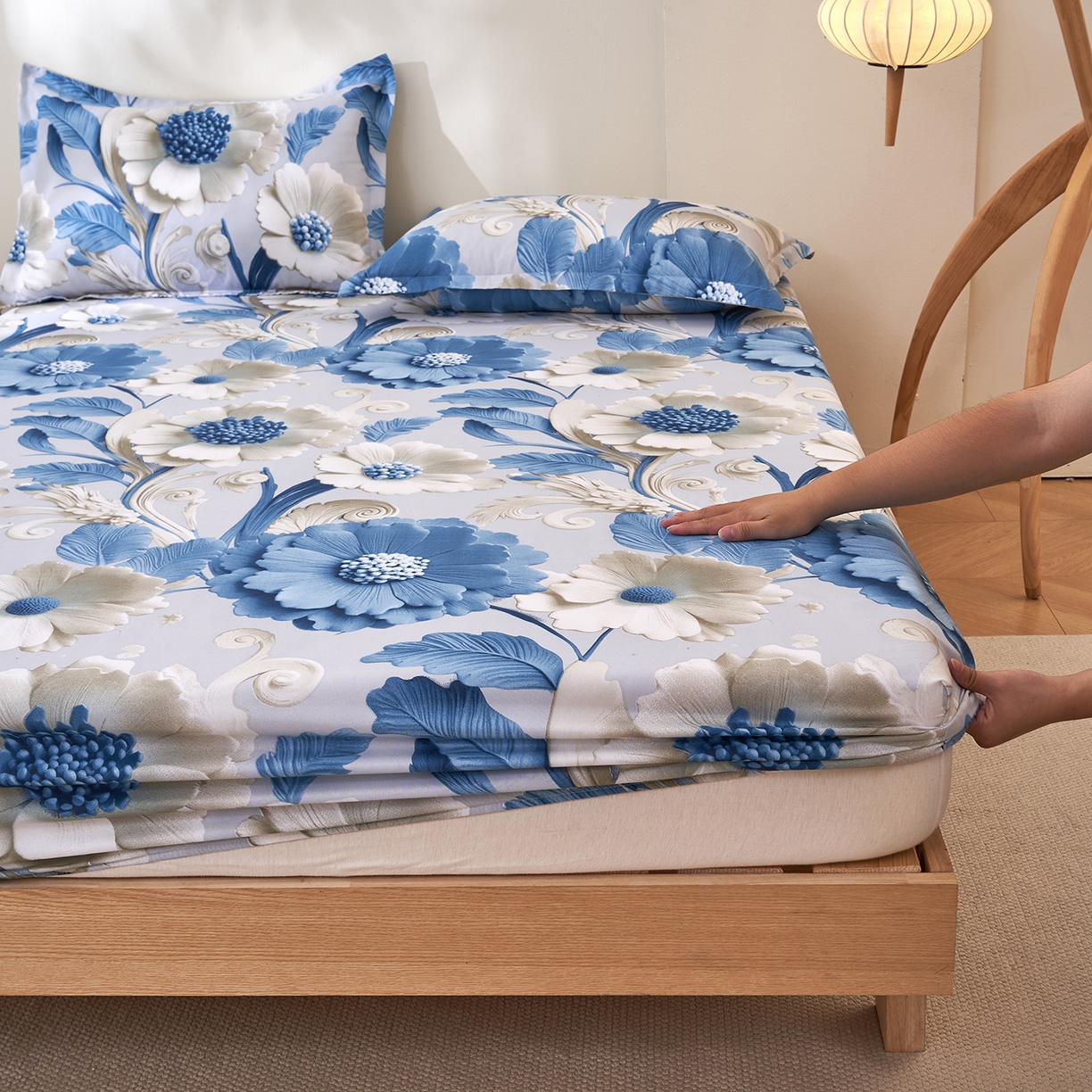 91家纺网 家纺一手货源 找家纺 馨乐家纺 2026新款亲肤舒适印花单床笠 沐光