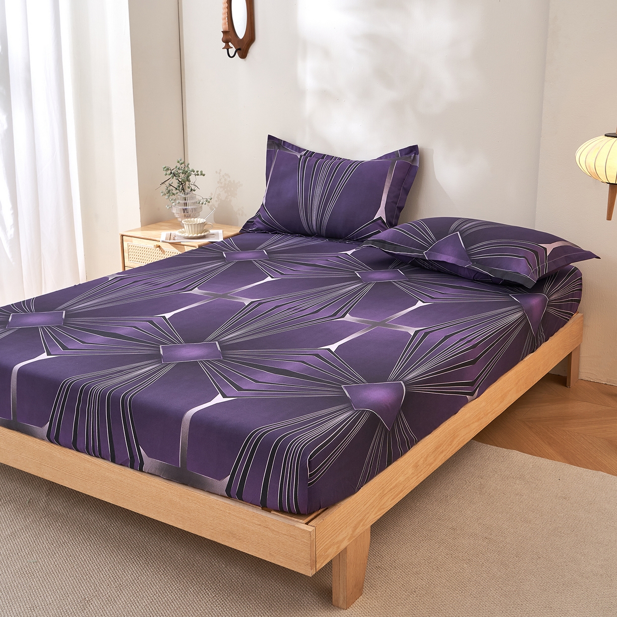 91家纺网 家纺一手货源 找家纺 馨乐家纺 2026新款亲肤舒适印花单床笠 芷妍