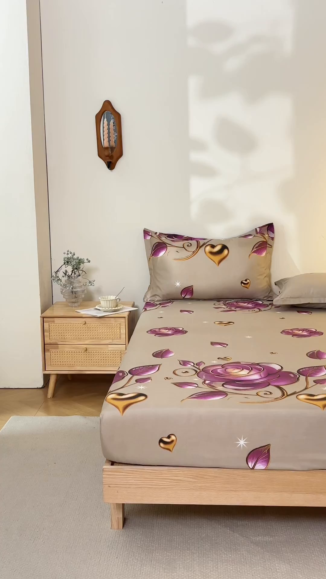 91家纺网 家纺一手货源 找家纺 馨乐家纺 2026新款亲肤舒适印花单床笠 米娜