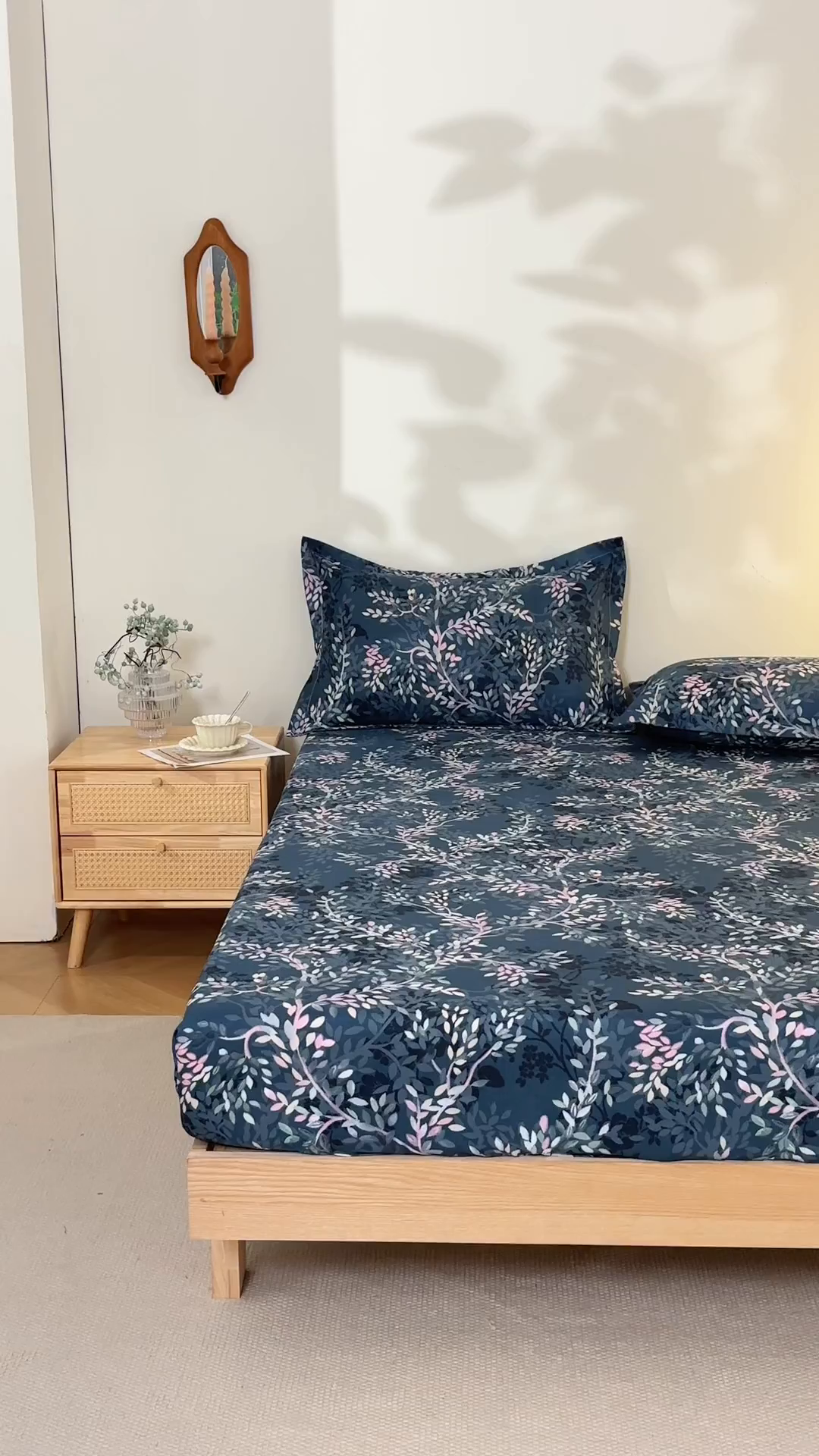 91家纺网 家纺一手货源 找家纺 馨乐家纺 2026新款亲肤舒适印花单床笠 海棠