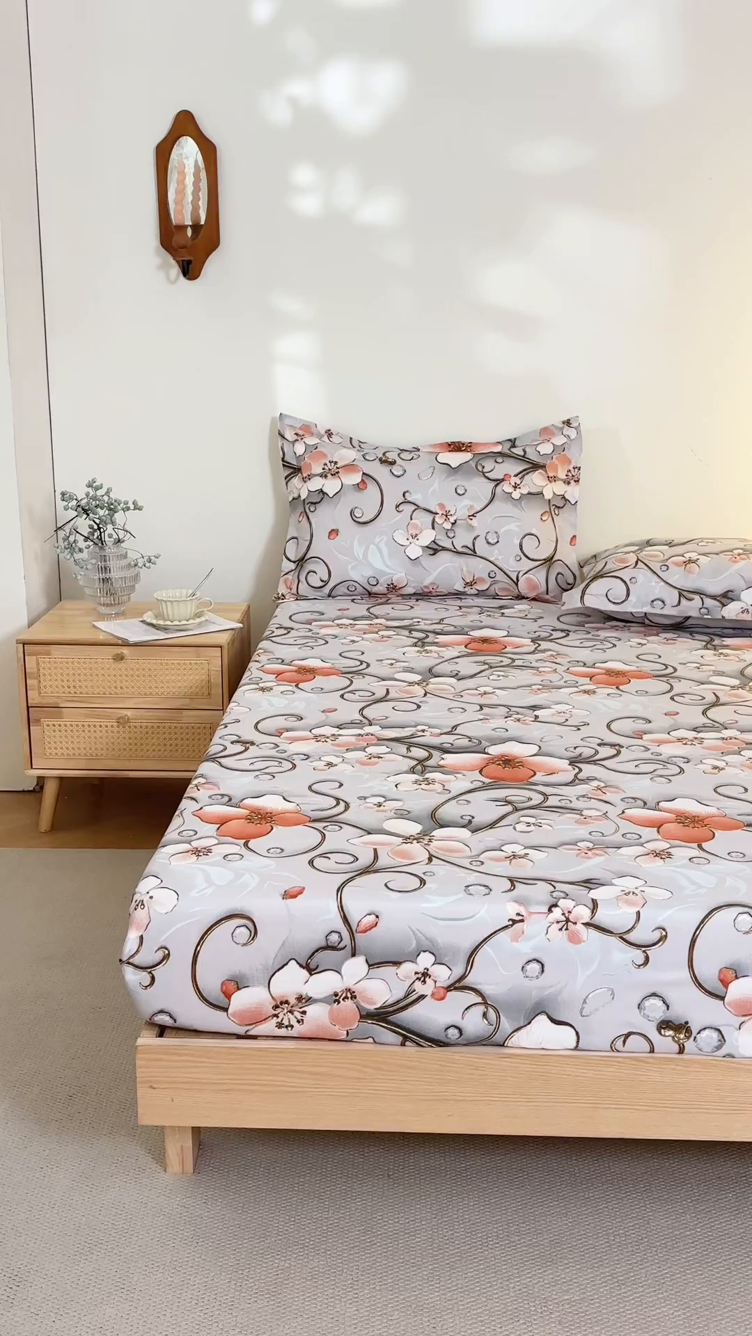 91家纺网 家纺一手货源 找家纺 馨乐家纺 2026新款亲肤舒适印花单床笠 蒂芙娜