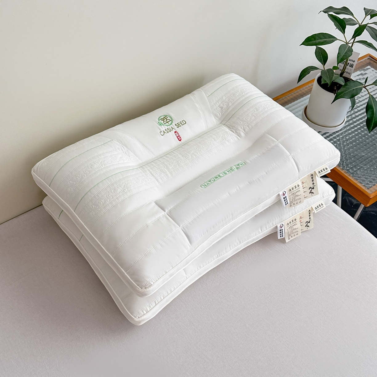 91家纺网 家纺一手货源 找家纺 浩宇家纺 2026新款枕芯枕头颈椎疼痛专用护颈椎枕头牵引拉伸不塌陷助眠家用6313 白色