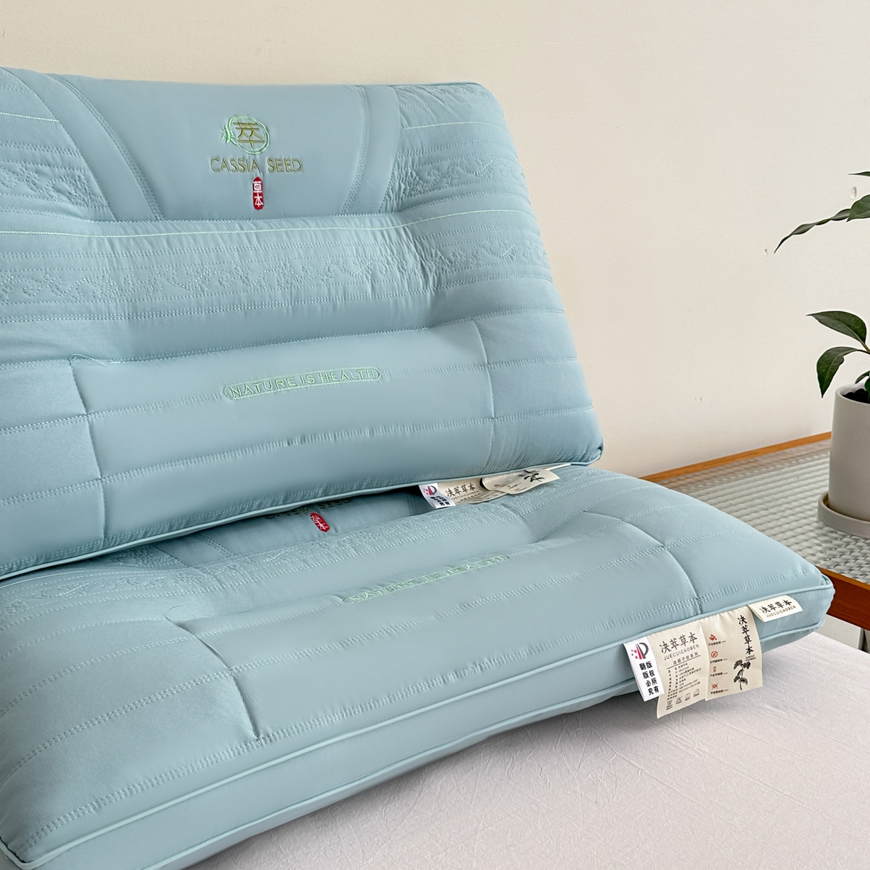 91家纺网 家纺一手货源 找家纺 浩宇家纺 2026新款枕芯枕头颈椎疼痛专用护颈椎枕头牵引拉伸不塌陷助眠家用6313 蓝色