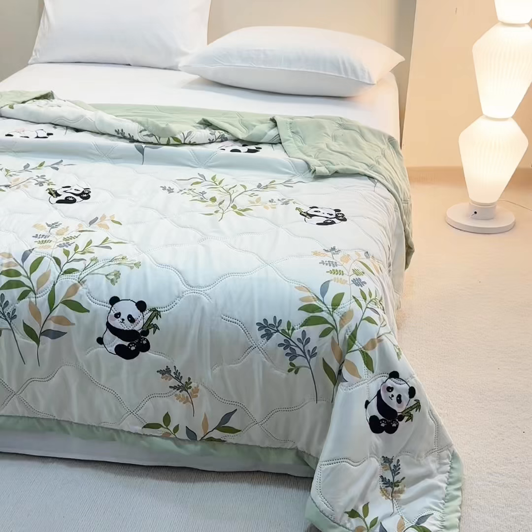 91家纺网 家纺一手货源 找家纺 梵心家纺 2026新款磨毛印花水洗棉夏被夏凉被空调被TEMU跨境爆款被子 春意