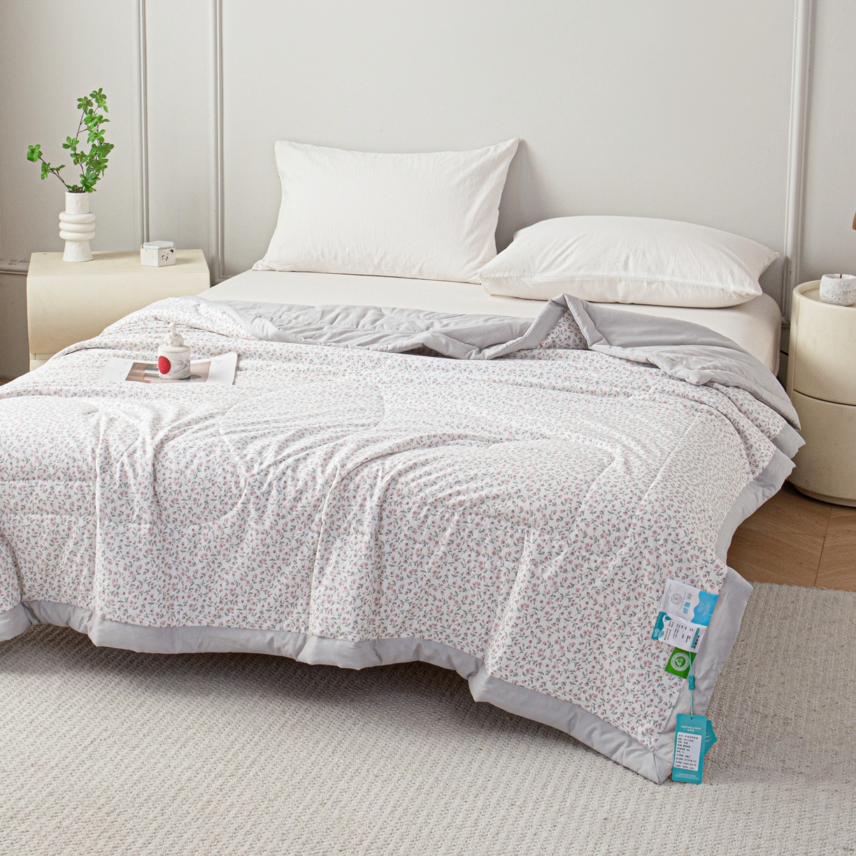 91家纺网 家纺一手货源 找家纺 亿莱鑫 2026新款时尚优棉夏被夏凉被空调被 镜花眠