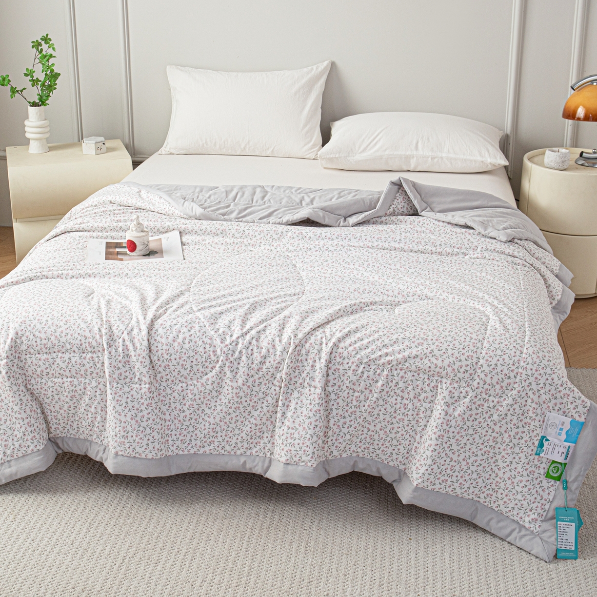 91家纺网 家纺一手货源 找家纺 亿莱鑫 2026新款时尚优棉夏被夏凉被空调被 镜花眠