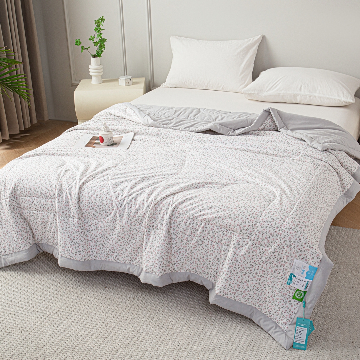 91家纺网 家纺一手货源 找家纺 亿莱鑫 2026新款时尚优棉夏被夏凉被空调被 镜花眠