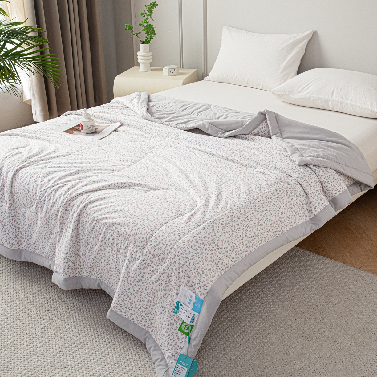 91家纺网 家纺一手货源 找家纺 亿莱鑫 2026新款时尚优棉夏被夏凉被空调被 镜花眠