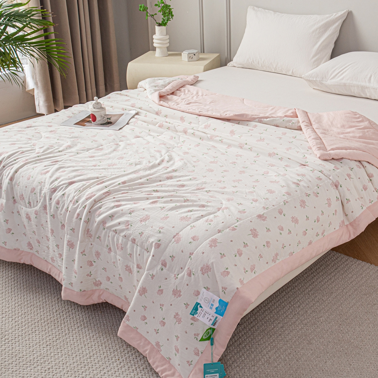 91家纺网 家纺一手货源 找家纺 亿莱鑫 2026新款时尚优棉夏被夏凉被空调被 浪漫花语
