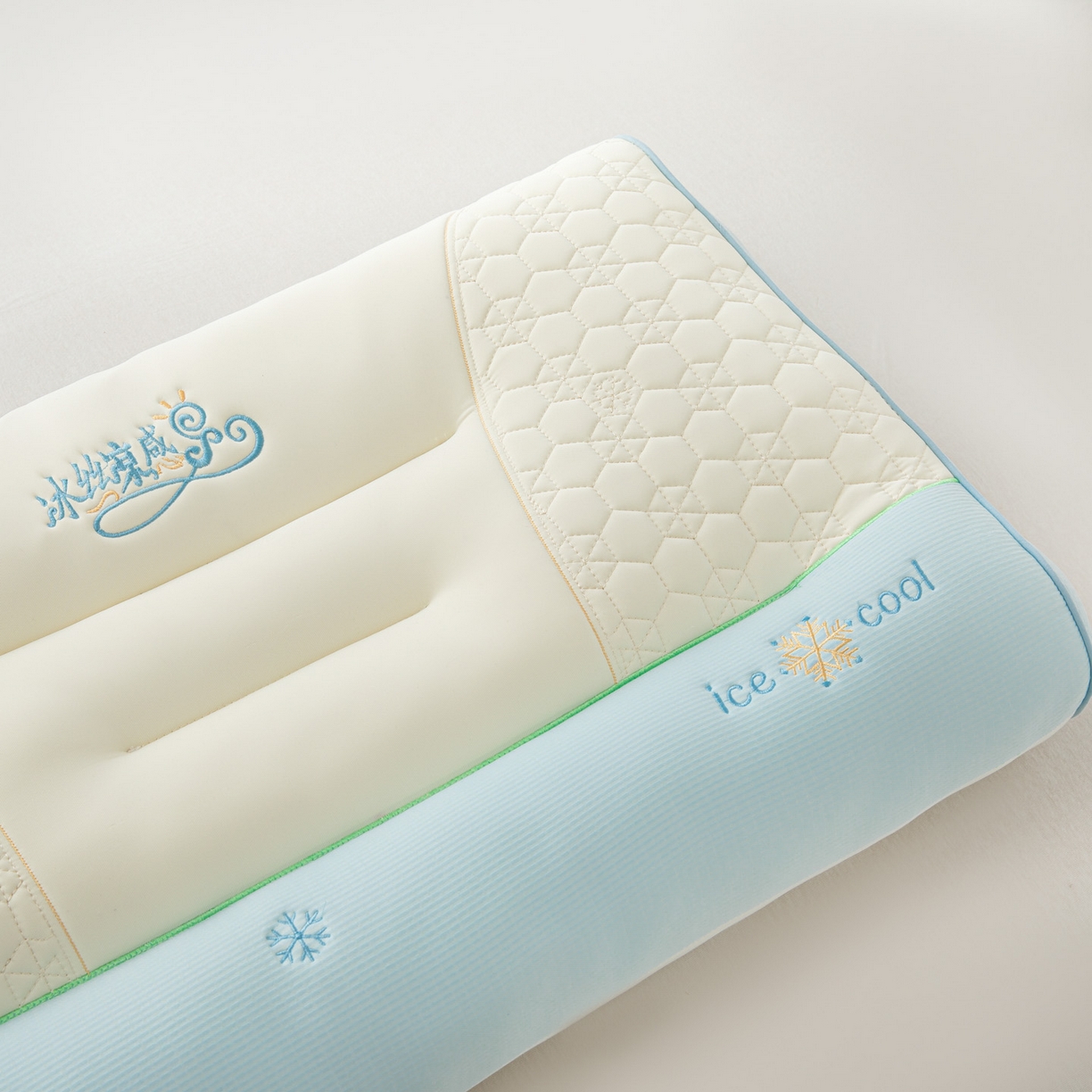 91家纺网 家纺一手货源 找家纺 浩宇家纺 2026新款冰丝牵引枕枕头枕芯单枕芯成人家用舒适定型护颈款6315 蓝色