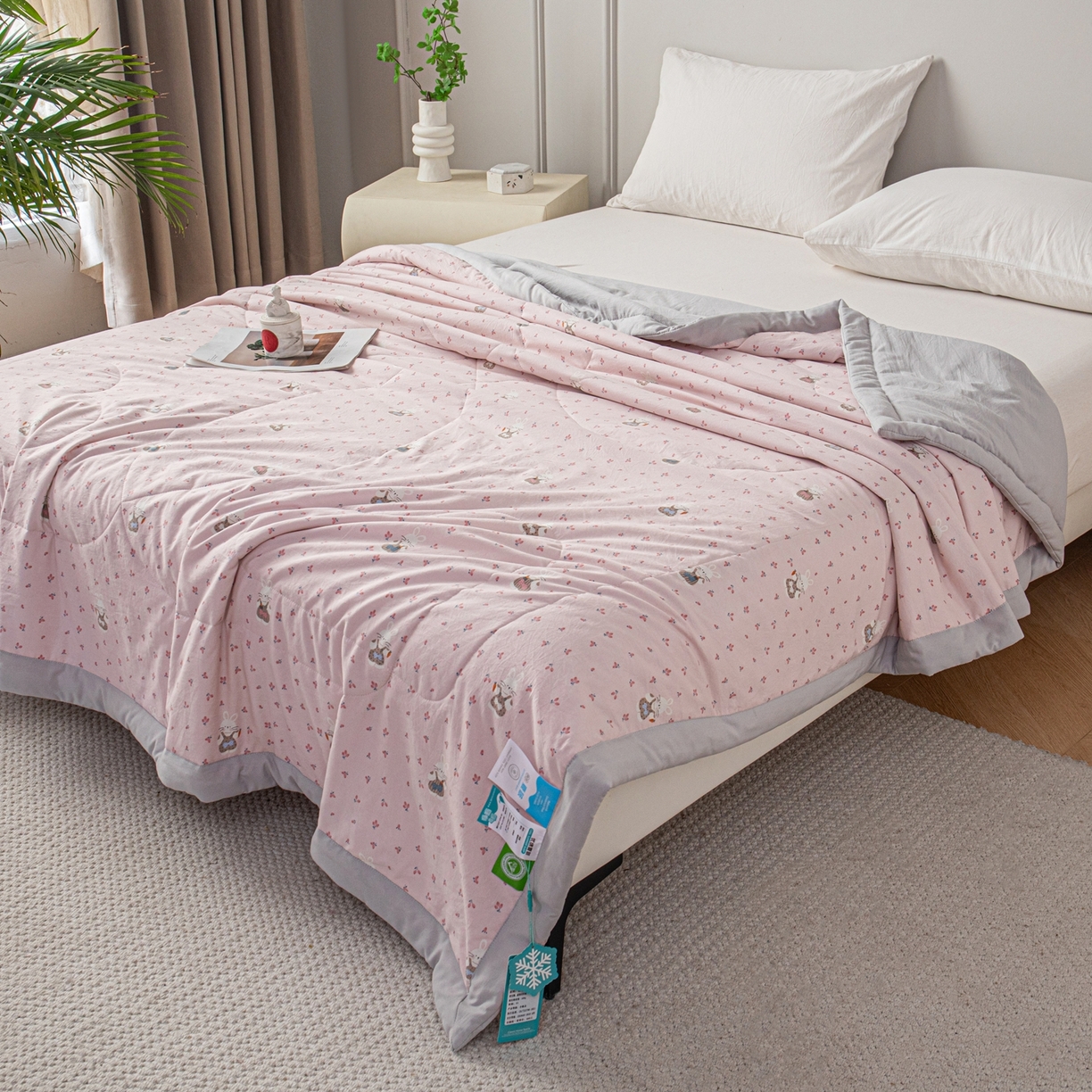 91家纺网 家纺一手货源 找家纺 亿莱鑫 2026新款时尚优棉夏被夏凉被空调被 萝卜小兔