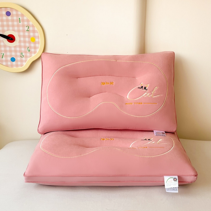 浩宇家纺 2026新款猫肚枕枕头枕芯成人家用舒适定型护颈款6316 粉色