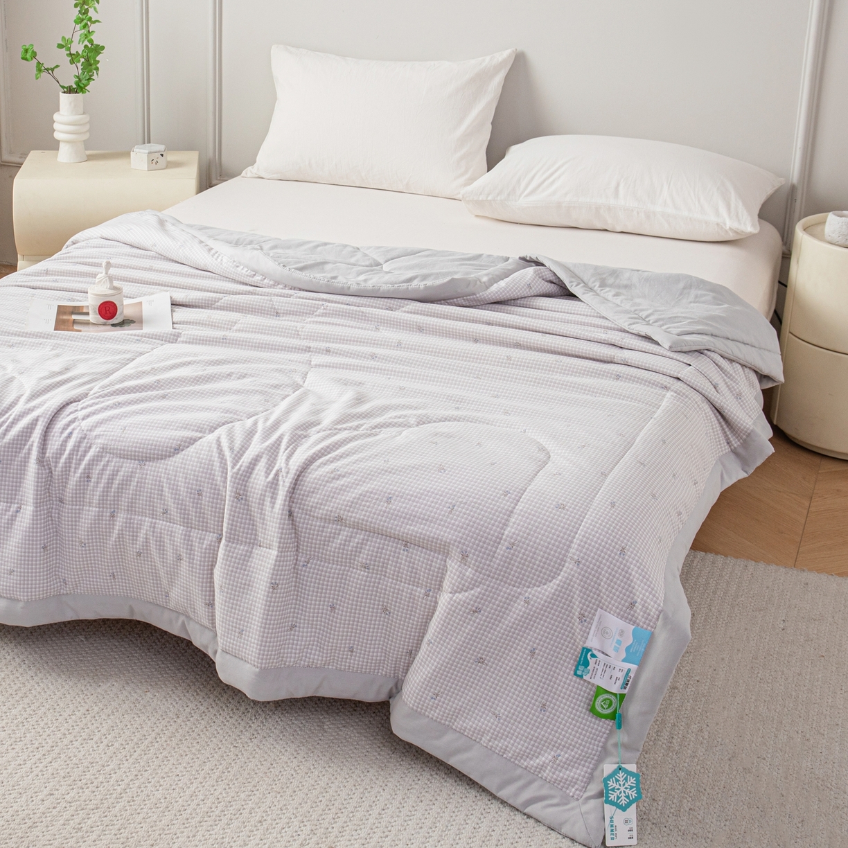 91家纺网 家纺一手货源 找家纺 亿莱鑫 2026新款时尚优棉夏被夏凉被空调被 落落繁花