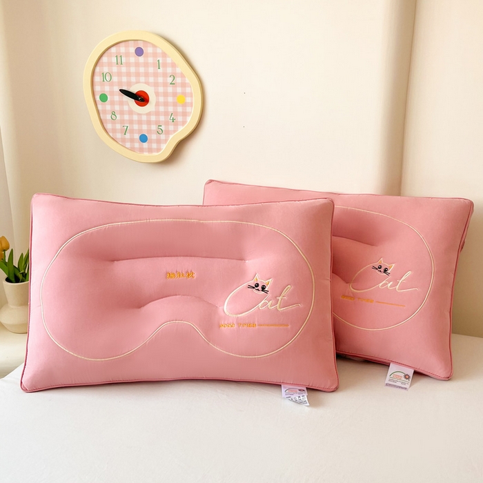 91家纺网 家纺一手货源 找家纺 浩宇家纺 2026新款猫肚枕枕头枕芯成人家用舒适定型护颈款6316 粉色