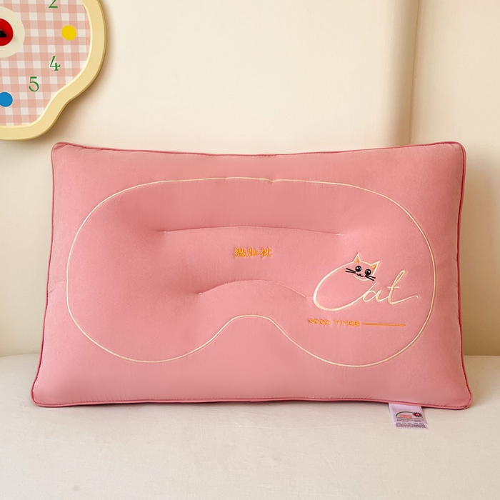 91家纺网 家纺一手货源 找家纺 浩宇家纺 2026新款猫肚枕枕头枕芯成人家用舒适定型护颈款6316 粉色