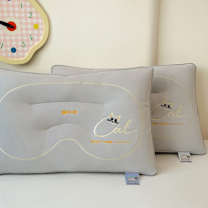 91家纺网 家纺一手货源 找家纺 浩宇家纺 2026新款猫肚枕枕头枕芯成人家用舒适定型护颈款6316 灰色