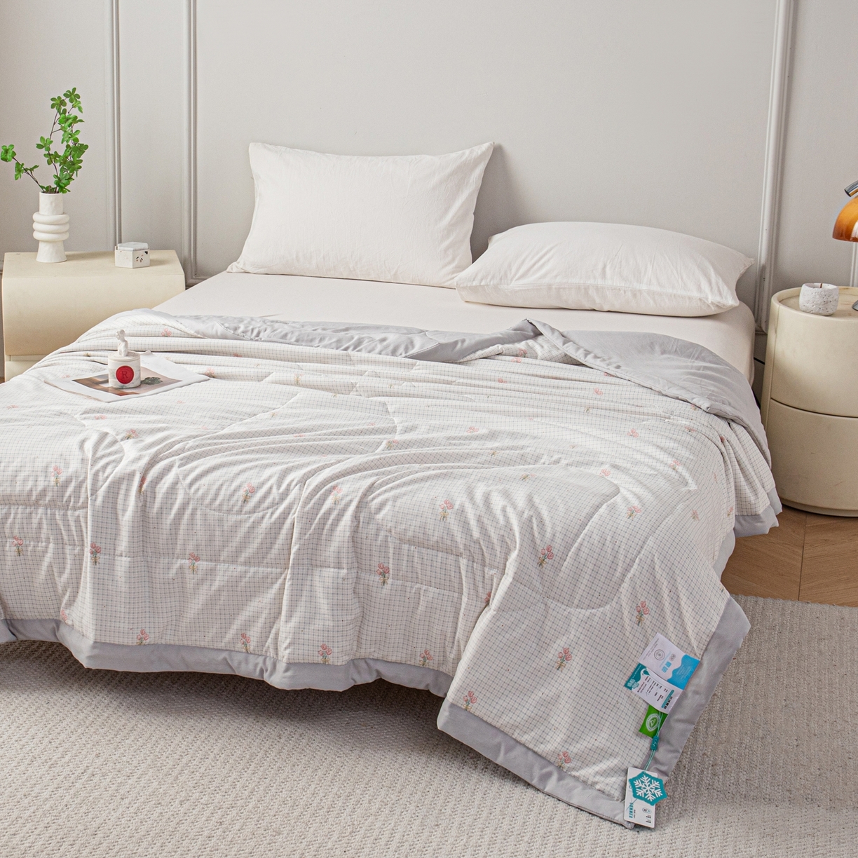 91家纺网 家纺一手货源 找家纺 亿莱鑫 2026新款时尚优棉夏被夏凉被空调被 陌上花开