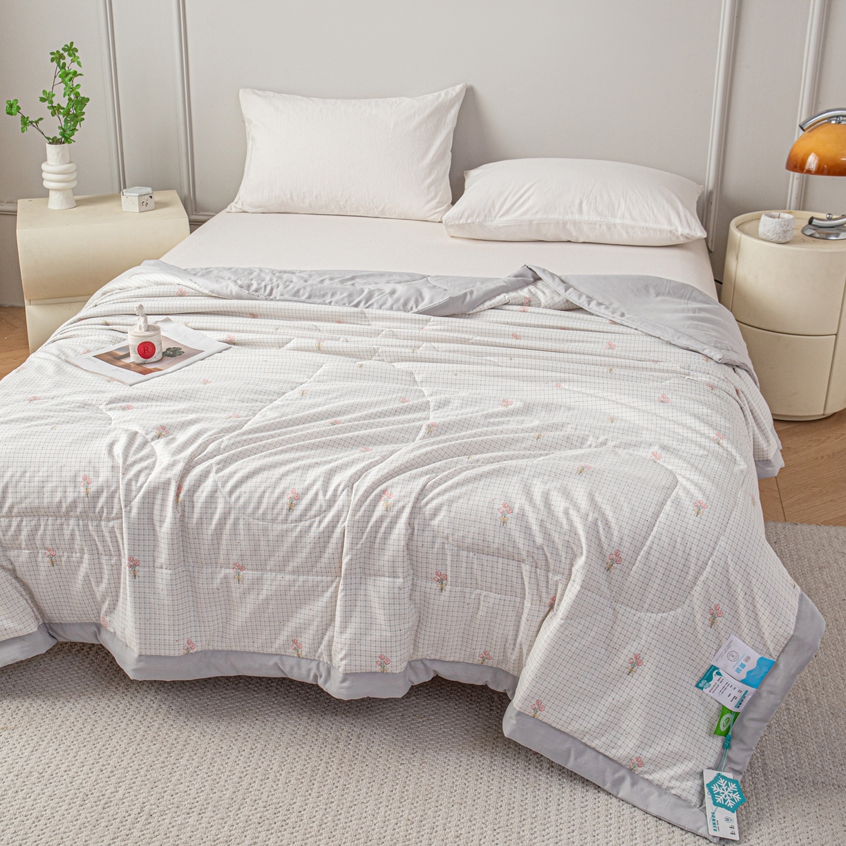 91家纺网 家纺一手货源 找家纺 亿莱鑫 2026新款时尚优棉夏被夏凉被空调被 陌上花开