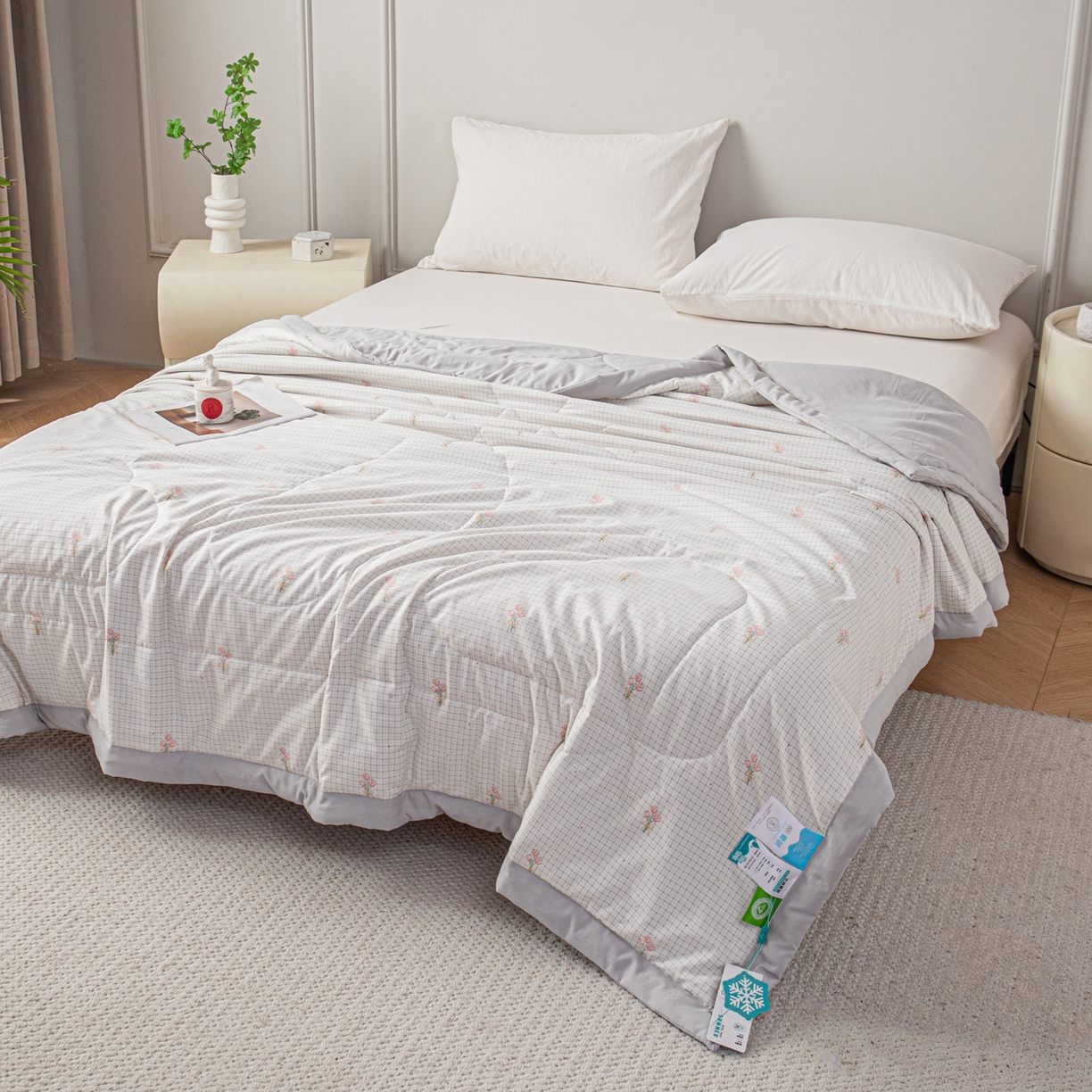 91家纺网 家纺一手货源 找家纺 亿莱鑫 2026新款时尚优棉夏被夏凉被空调被 陌上花开